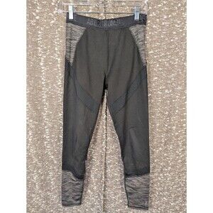 Abercrombie And Fitch High Waisted‎ Black/Gray Leggings Mesh Stripes Women's S